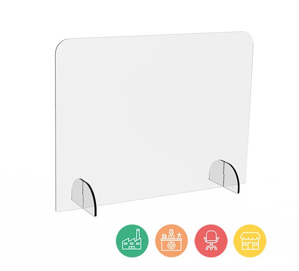 Mampara de metacrilato con ventanilla