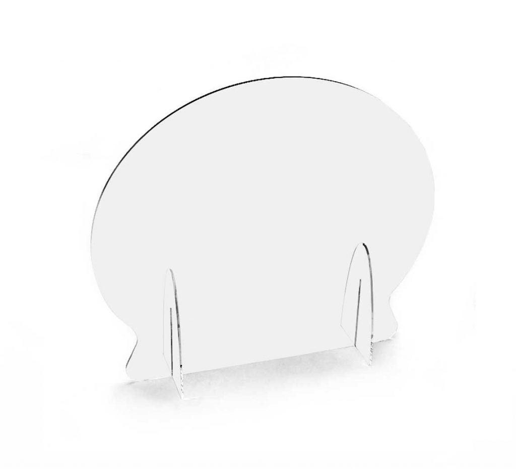 Mampara redonda de metacrilato