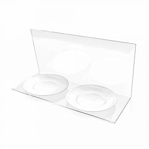 Vitrina de metacrilato en ángulo recto